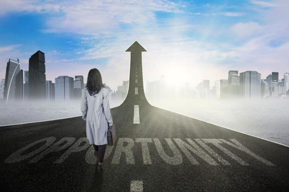 woman seeking opportunity - art